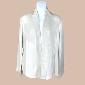 Eileen Fisher Size XL Silk Light Beige Open Blazer‎